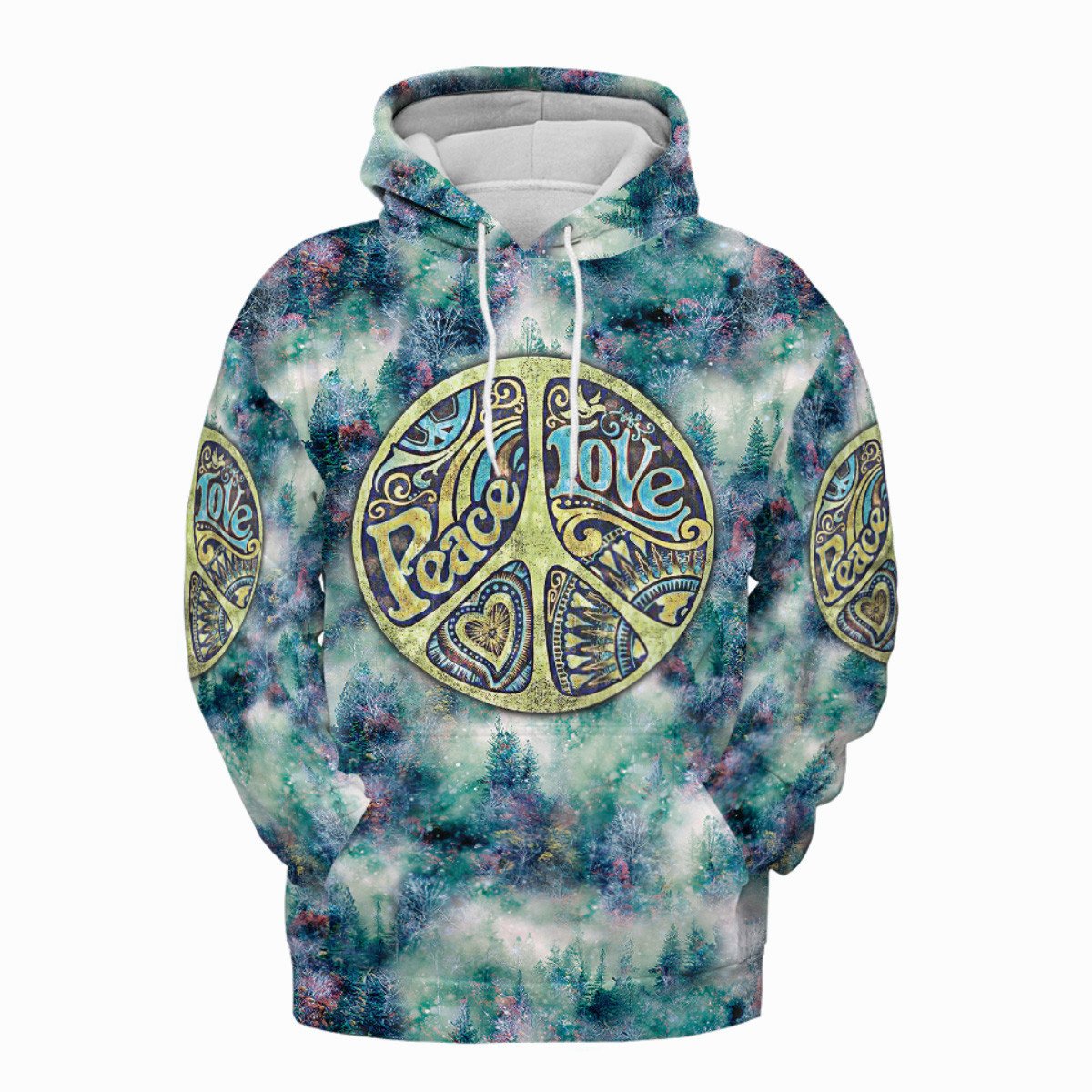 Hippie Peace And Love Hipster 3D Hoodie – Hoodie Zip Up #V