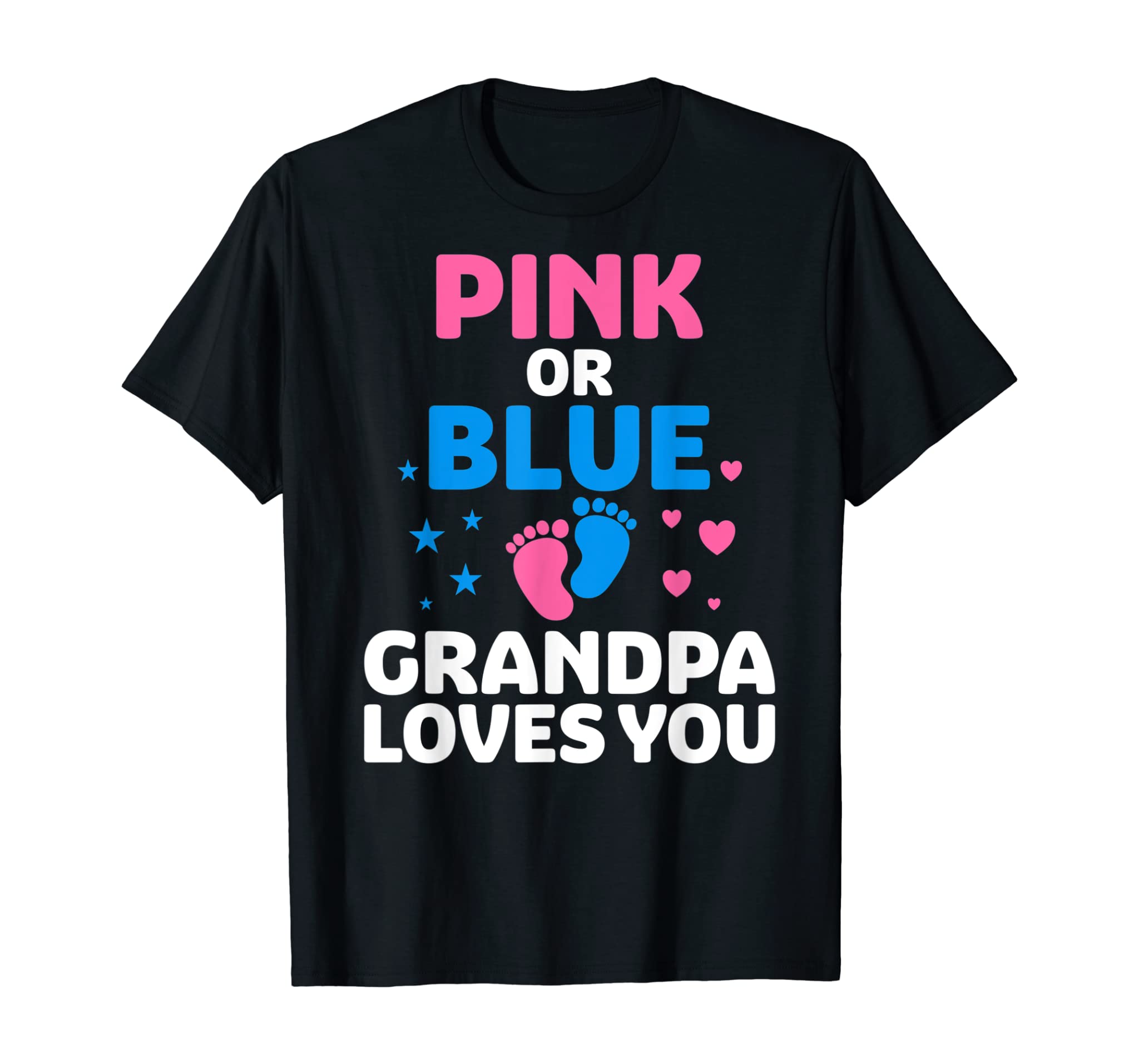 Mens Pink Or Blue Grandpa Loves You Shirt, Gender Reveal T-Shirt