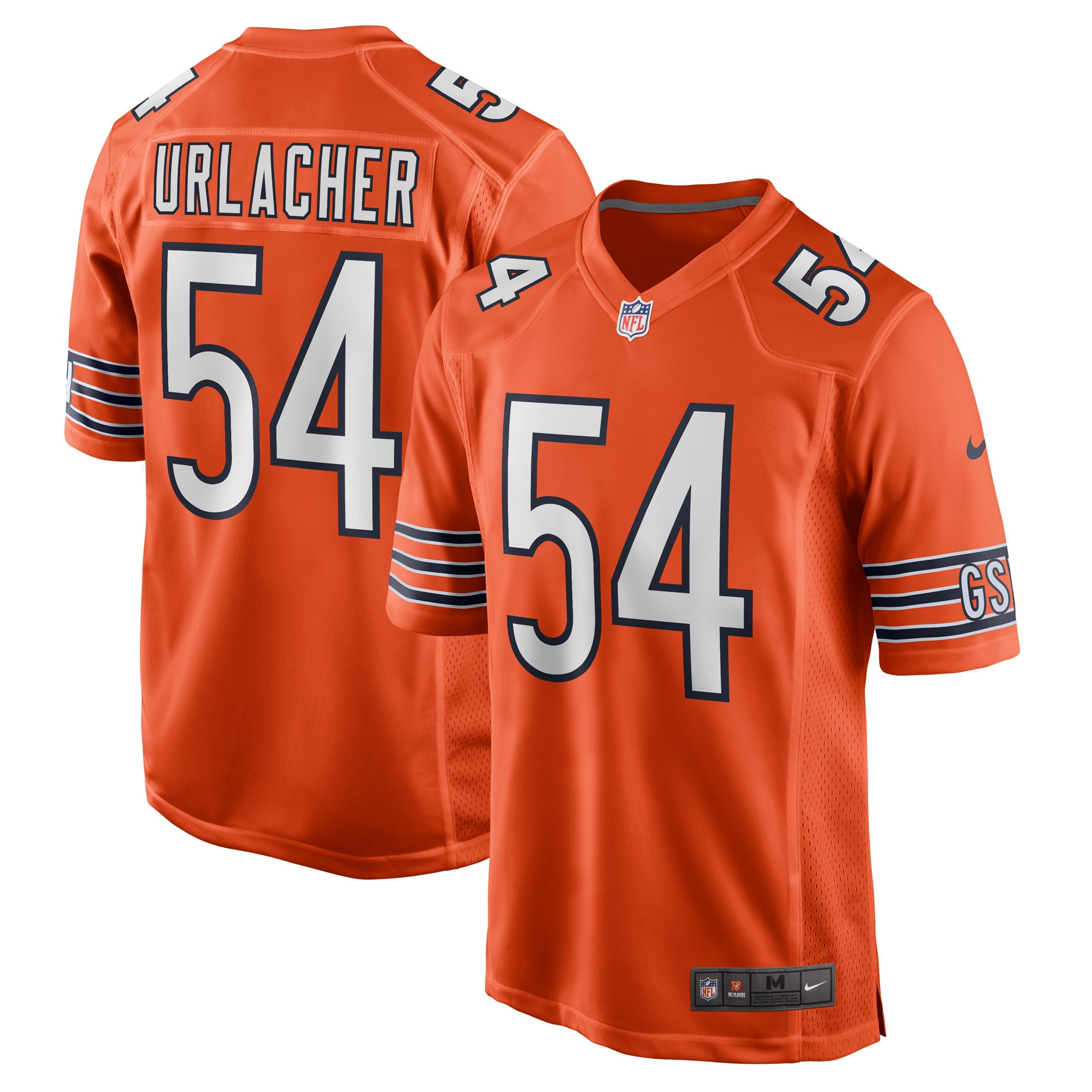 Brian Urlacher Chicago Bears Retired Player Jersey Orange NFL