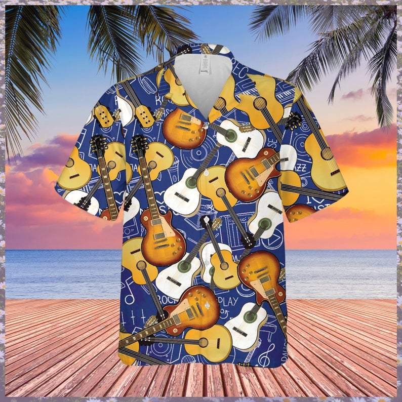 Guitar Music Pattern Hawaii Shirt For Men Women Adult Ha68665