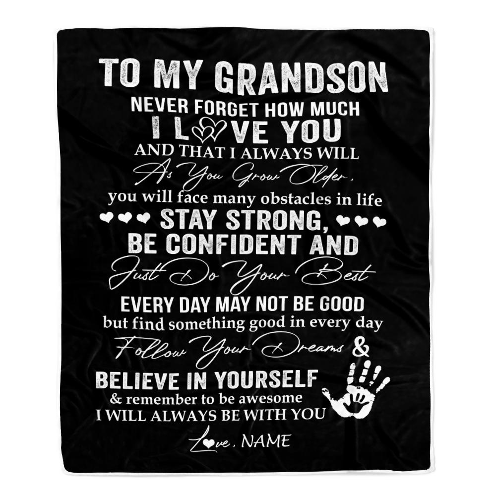 To My Grandson Fleece Blanket, Gift For Grandson From Grandpa Grandma Blanket, Birthday Gift For Grandson Blanket