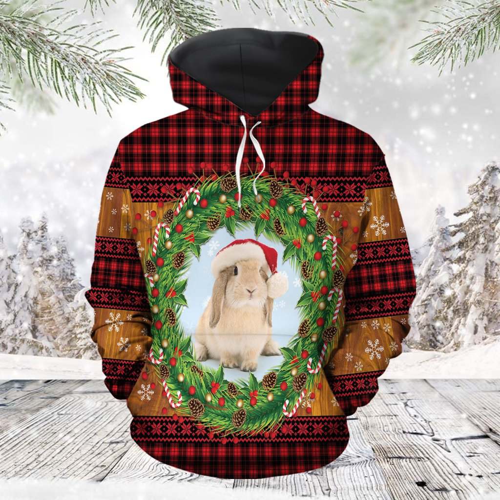 Rabbit Red Plaid Awesome 3D Printed Sublimation Hoodie Hooded Sweatshirt Comfy Soft And Warm For Men Women S To 5Xl Ctc22034522