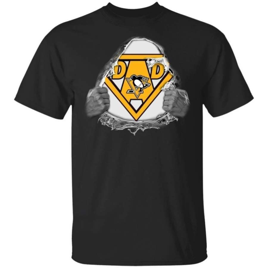 Dad Super Fan Pittsburgh Penguins Hockey T-Shirt Gift For Dad