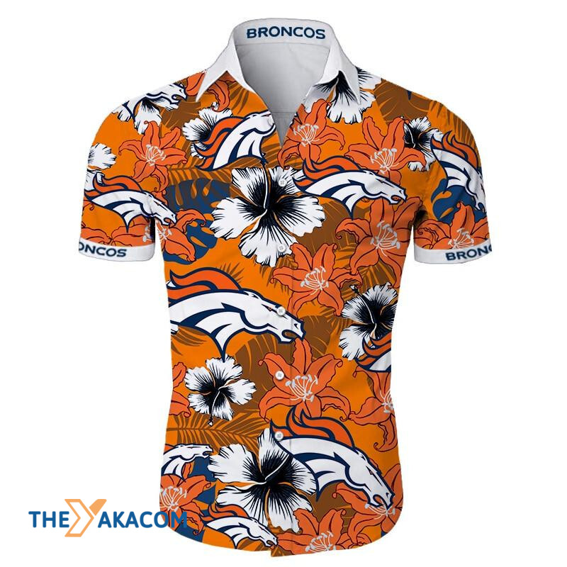 Denver Broncos Nfl Team Gift For Fan Tropical Flower Short Sleeve Hawaii Shirt Ha109985