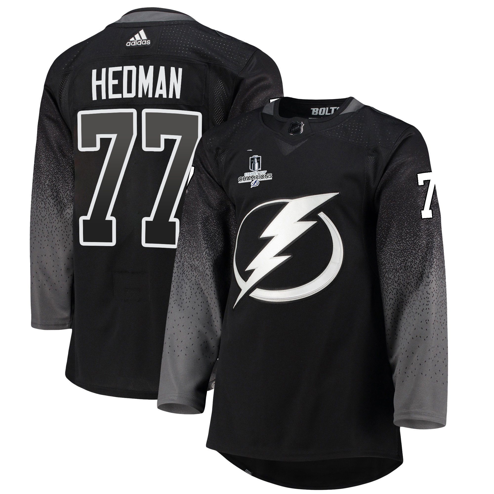 Tampa Bay Lightning Victor Hedman 77 Alternate 2022 Stanley Cup Champions Breakaway Men Jersey – Black