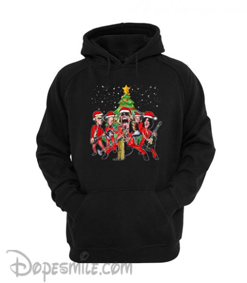 Aerosmith band merry Christmas hoodie