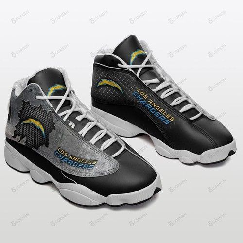 Los Angeles Chargeers Personalized Air Jordan 13 Black Shoes Sport Sneakers
