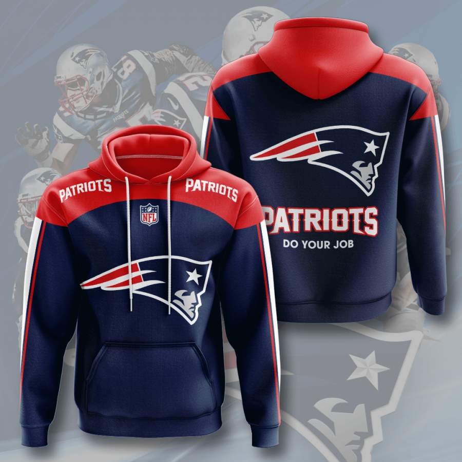 New England Patriots 3D Printed Hooded Pocket Pullover Hoodie