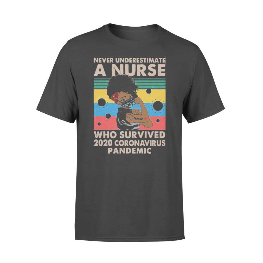 Never Underestimate A Nurse Who Survived 2020 Coronavirus Pandemic Vintage T-shirt