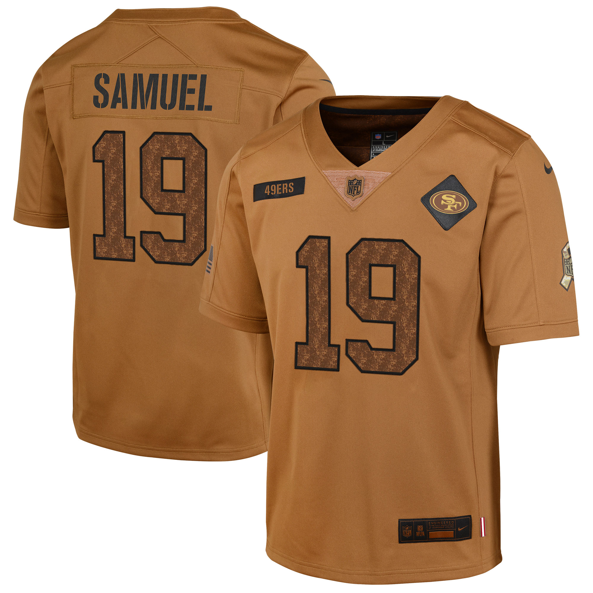 Youth San Francisco 49ers Deebo Samuel Brown 2023 Salute To Service Limited Jersey