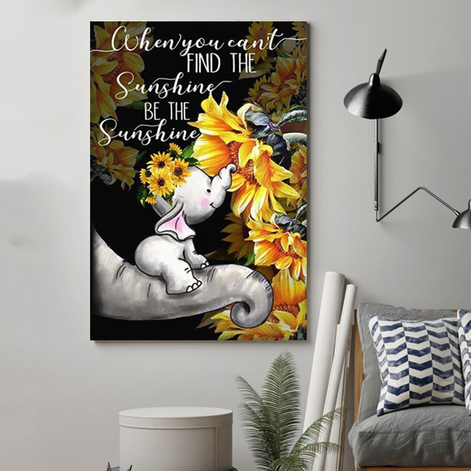 LH elephant Canvas and Poster Mom to daughter be the sunshine wall decor visual art