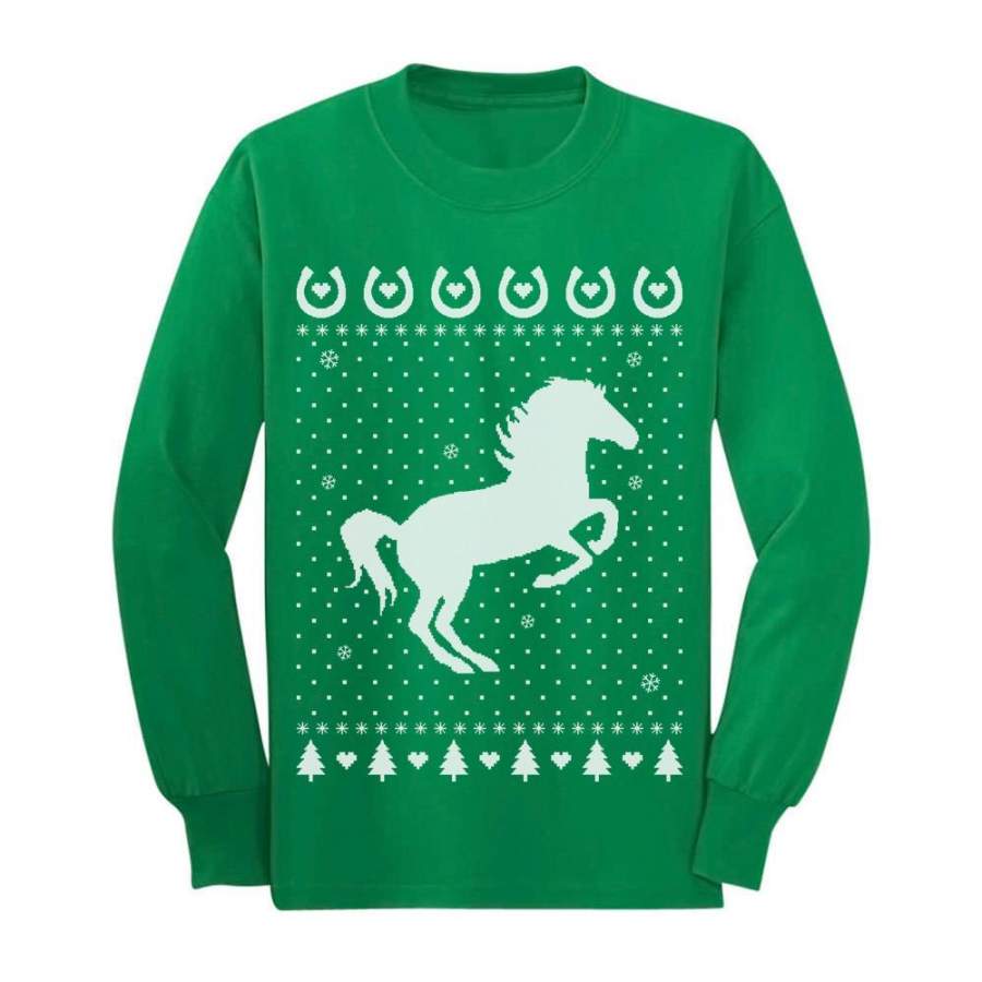 Ugly Christmas Love Horses Toddler/Kids Long sleeve T-Shirt