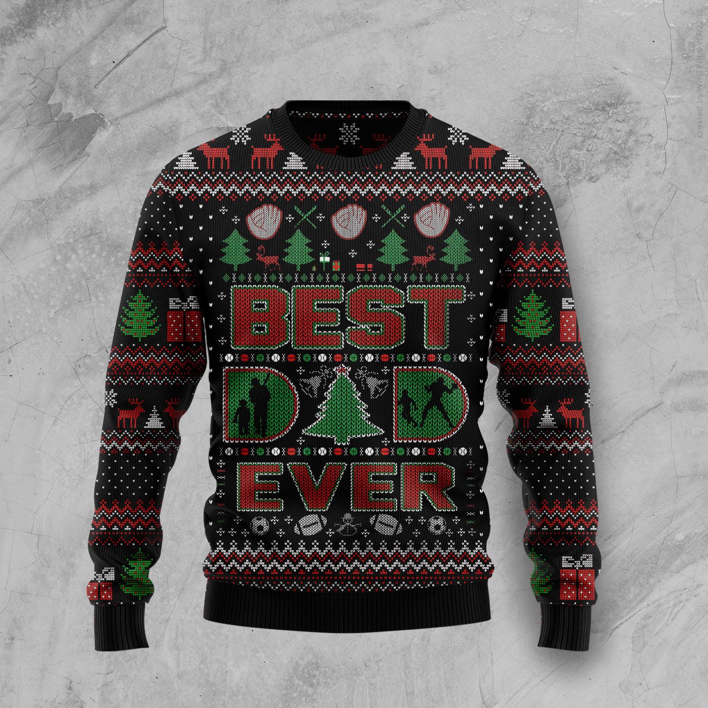 Best Dad Ever Ugly Christmas Sweater | For Men & Women | Adult | Us5148