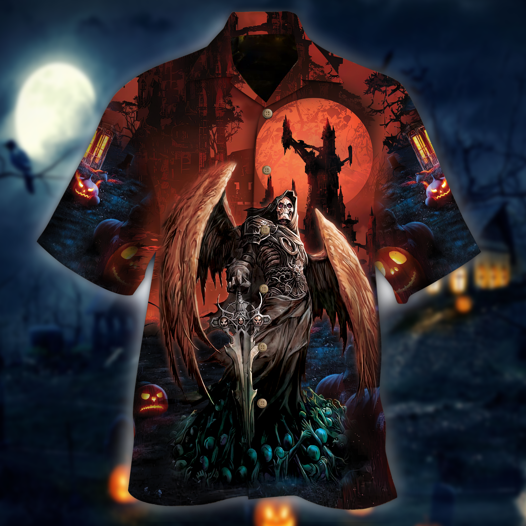 Wings Of Grim Reaper Hawaiian Shirt – Nt0180