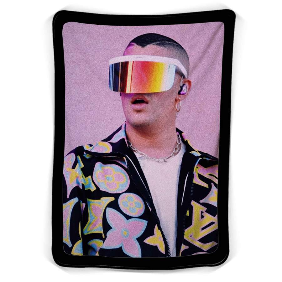 Bad Bunny Catality Glasses Fleece Blanket