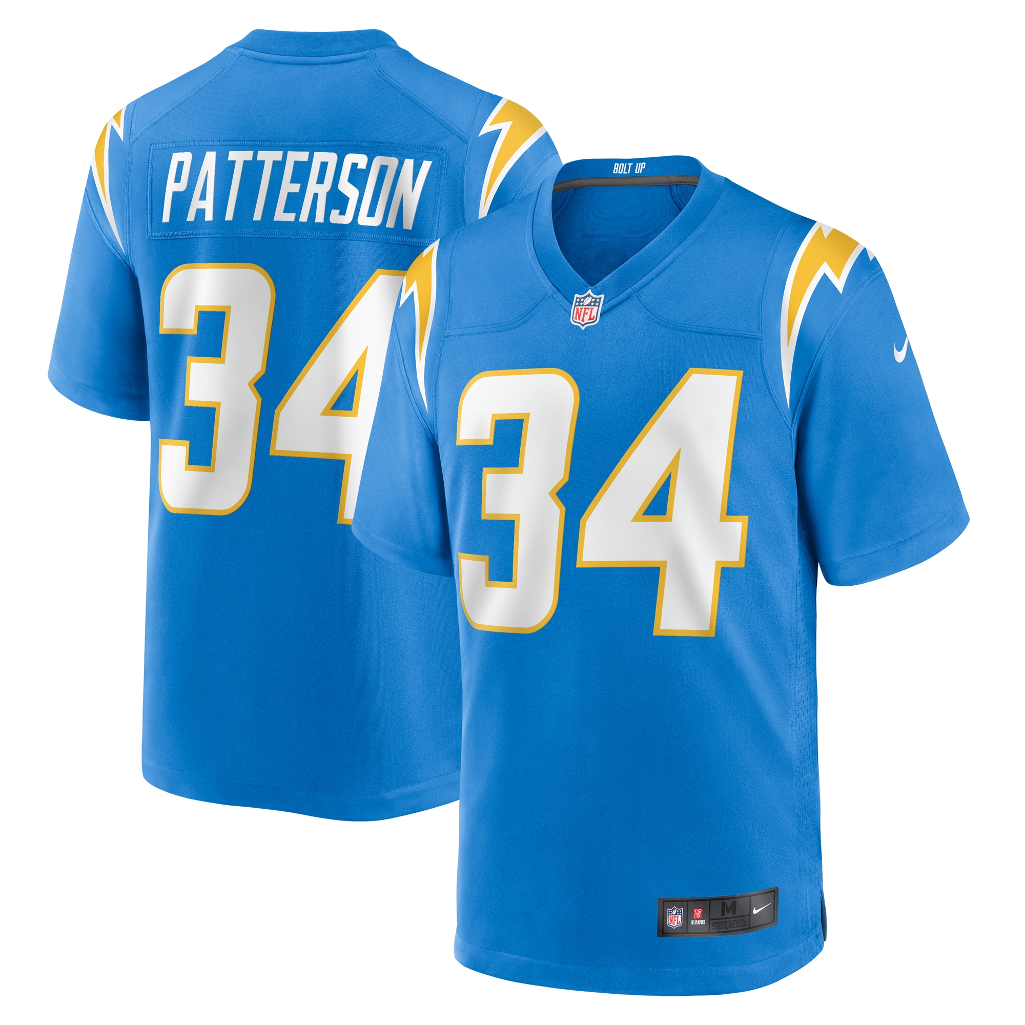 Jaret Patterson Los Angeles Chargers Team Game Jersey – Powder Blue