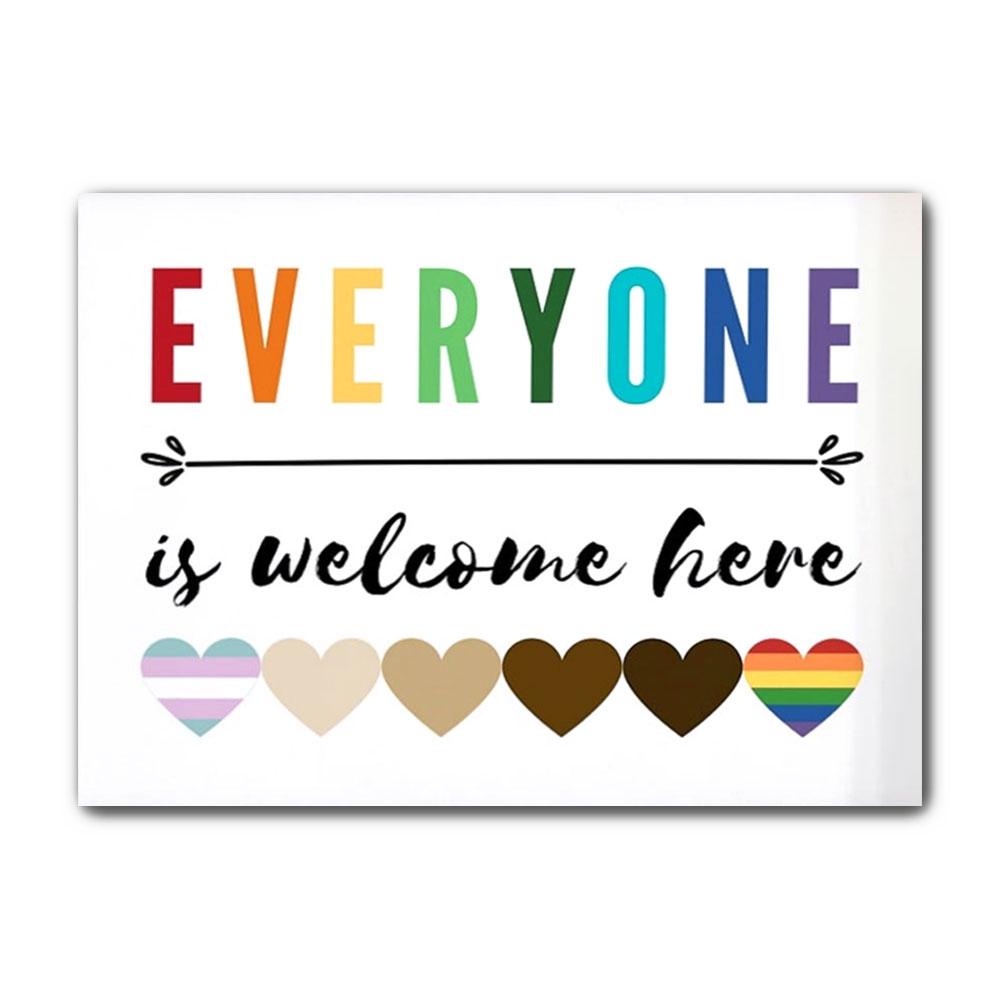 Poster Canvas Everyone Is Welcome Here, Printable Wall Art, Diversity, Classroom Poster Wall Decor, Poster Gift Decor Home Decor Wall Art Visual Art