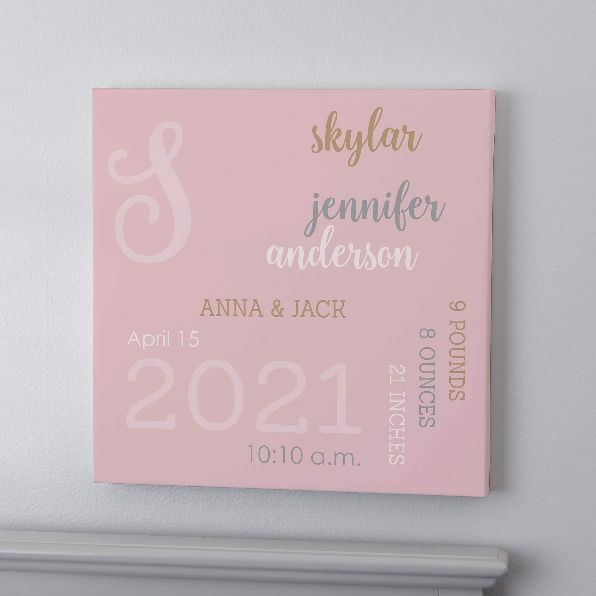 [Personalized Name & Date] Modern All About Baby Girl – Perfect Gift For Baby Girl , Gift For Mom To Be, Gift For Home Decor, Best Idea Gift – Matte Canvas, Wall Art, Canvas Prints