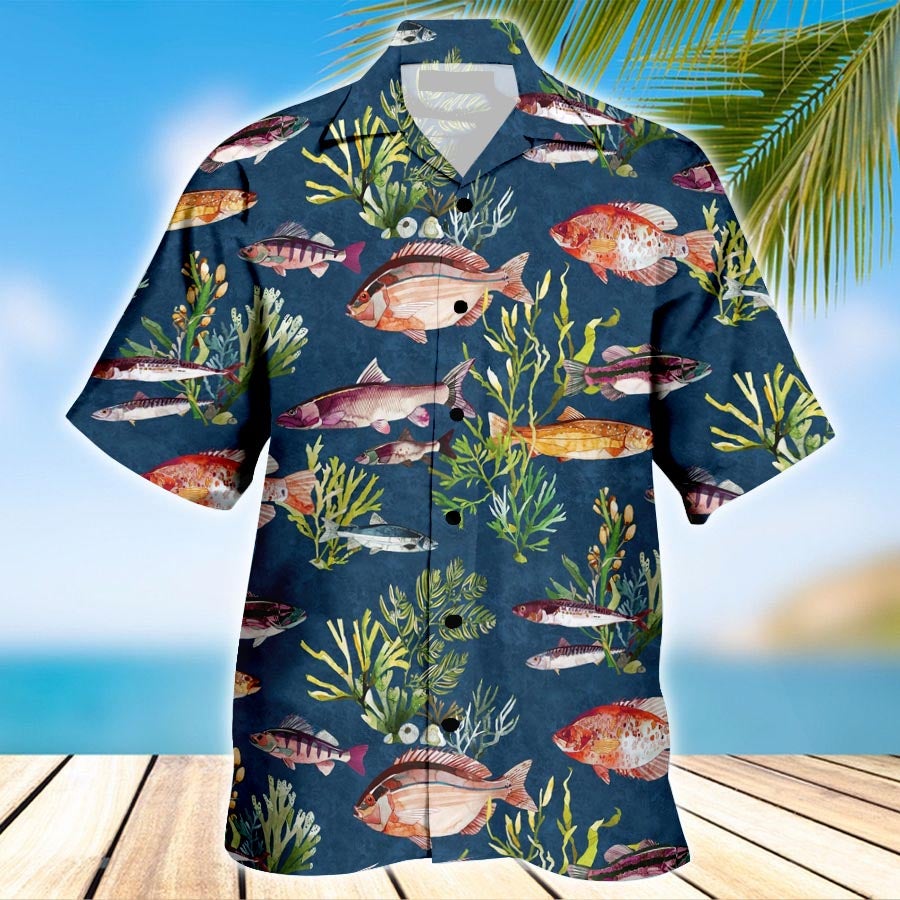 Amazing Fishing Hawaiian Unisex Print Aloha Short Sleeve Casual Shirt Ha13816