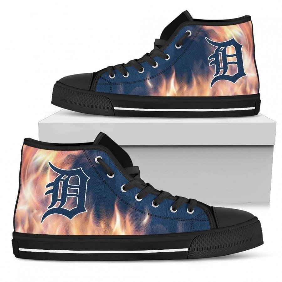 Fighting Like Fire Detroit Tigers High Top Shoes #707