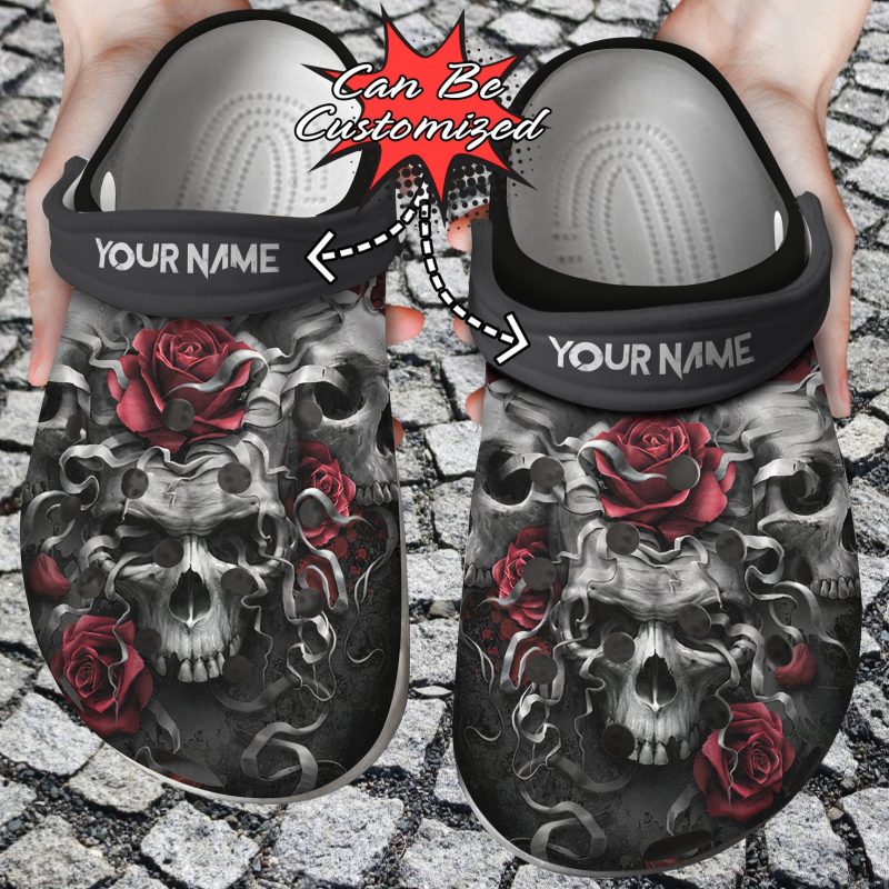 Skulls And Roses clog Shoes Skull