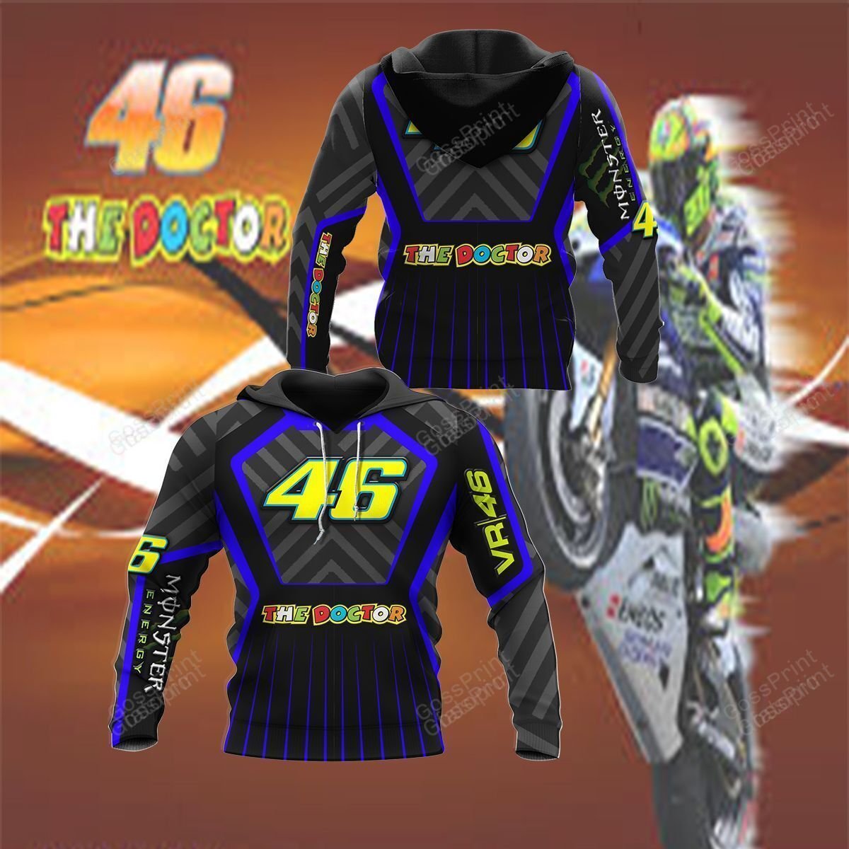 3D ALL OVER VR46 YZ SHIRTS VER 2