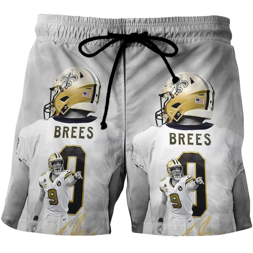 New Orleans Saints Drew Brees1 3D All Over Print Summer Beach Hawaiian Short