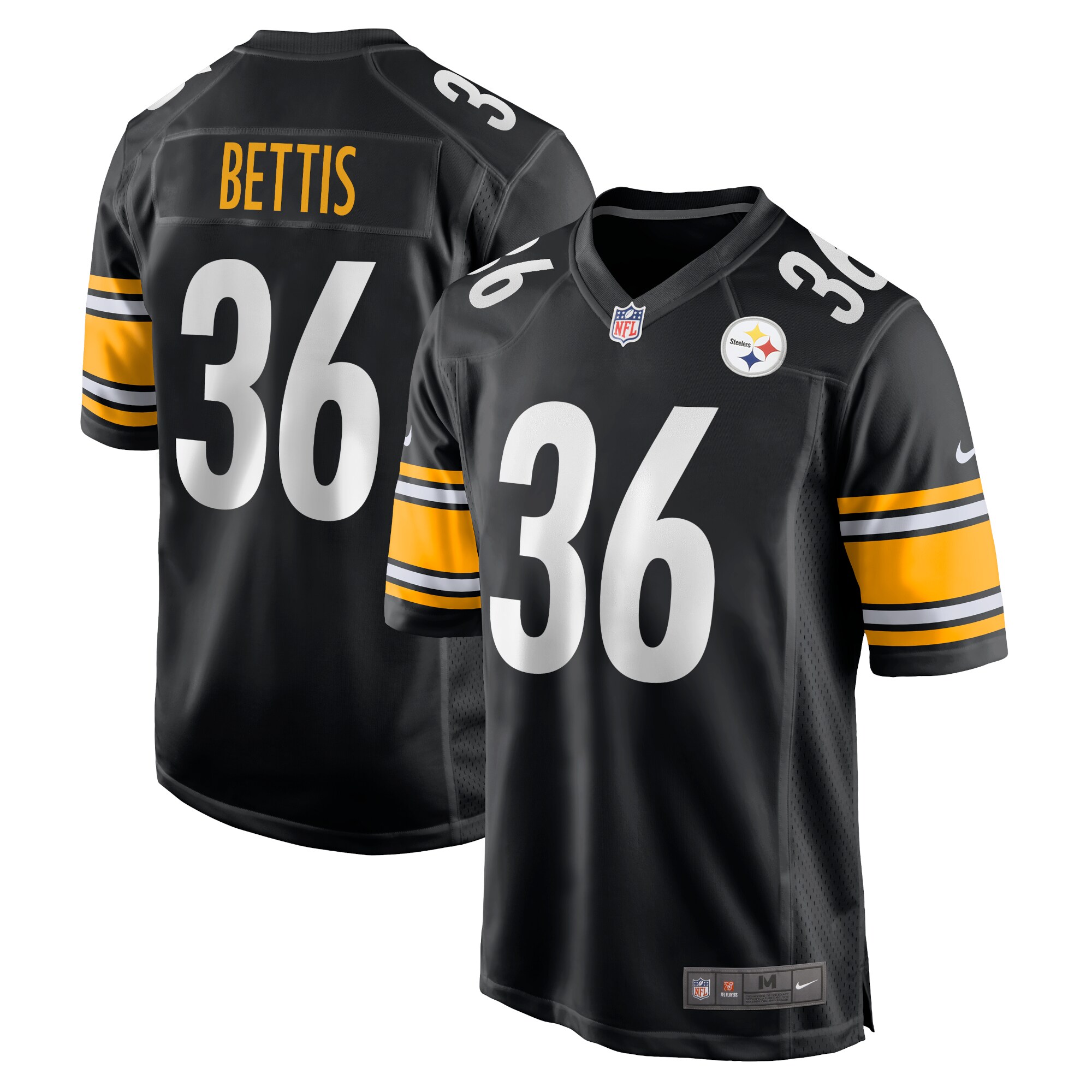 Men’s Pittsburgh Steelers Jerome Bettis Black Retired Player Game Jersey