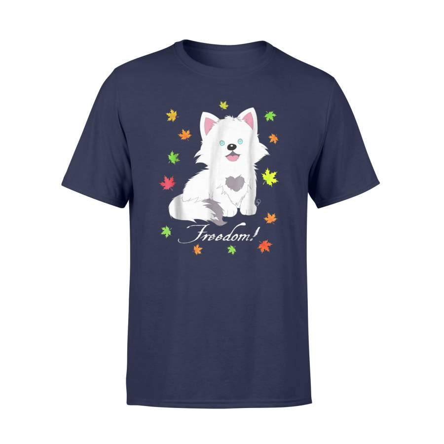 Cute Fluffy Wolf Puppy Freedom Heart T Shirt