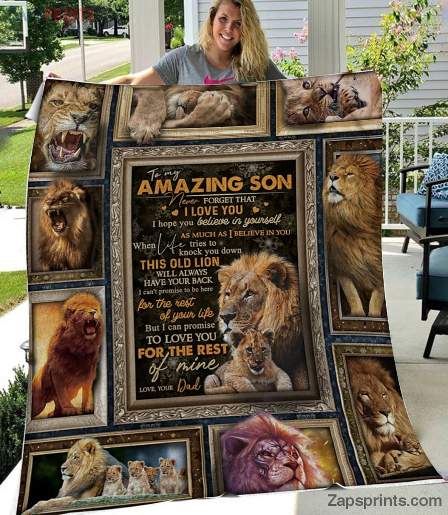 Gift For Son – To My Son – Lion – This Old Lion – Blanket