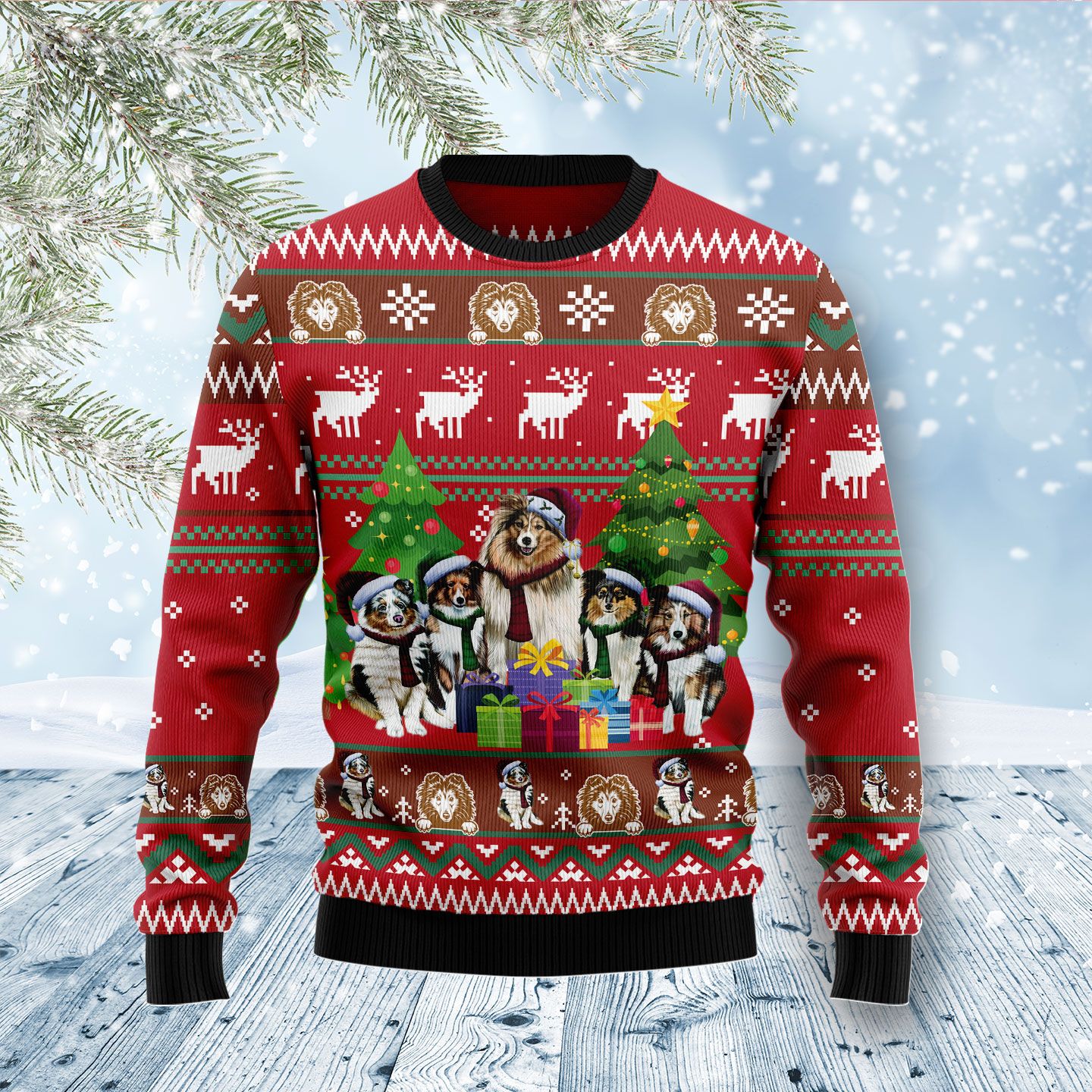 Shetland Sheepdogs Ugly Christmas Sweater | For Men & Women | Adult | Us4307