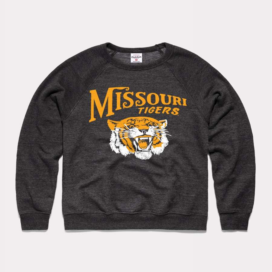 University Of Missouri Tigers Pennant Vintage Black Crewneck Sweatshirt