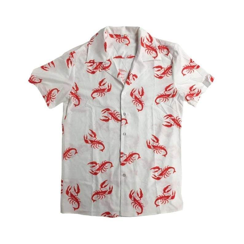 Get Here Lobster Costume Button Down Up Cosmo Halloween Hawaii Aloha Shirts Ha26562