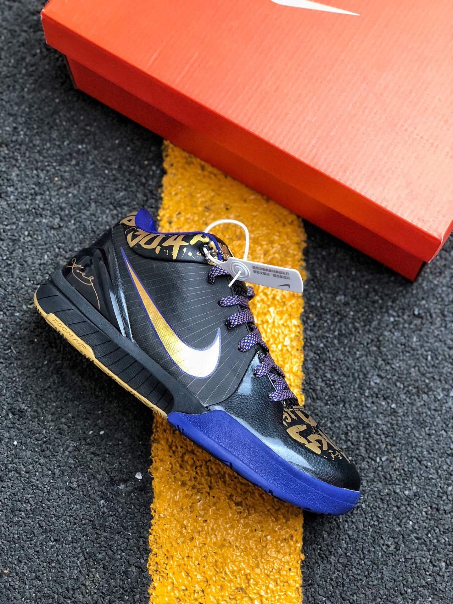 Nike Zoom Kobe 4 (Pop) Finals BlackMetallic Gold-Concord 5338432