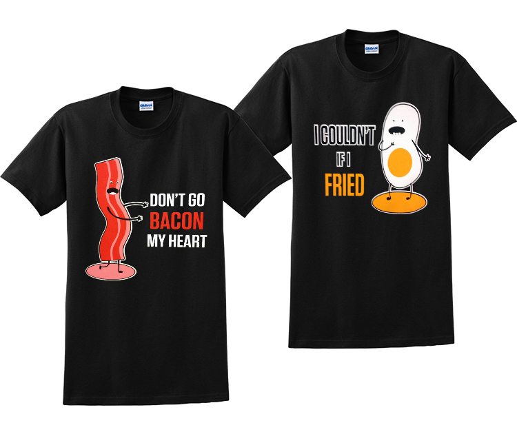 Don’T Go Bacon My Heart And I Couldn’T If I Fried Couples Matching T-Shirts