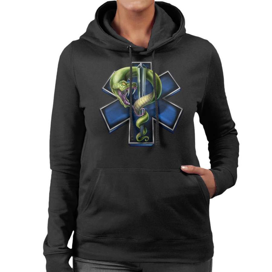 EMS Star Of Life With Snake Women’s Hooded Sweatshirt