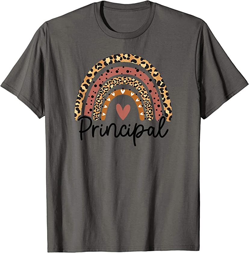 Principal Rainbow Leopard Funny School Principal Gift T-Shirt