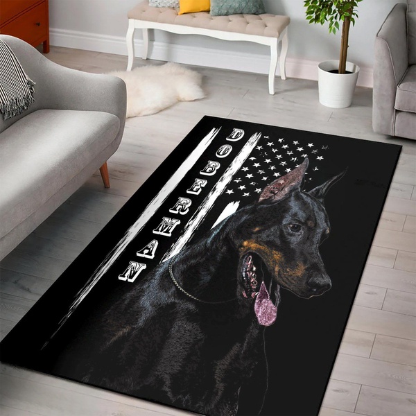 Doberman Dog Area Rug Living room and Bedroom Rug US Gift Decor