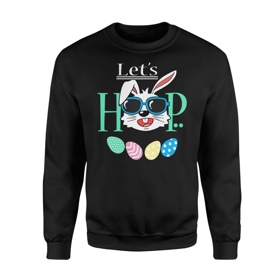 Boys Easter Bunny Lets Hop Kids Easter Bunny Sweatshirt