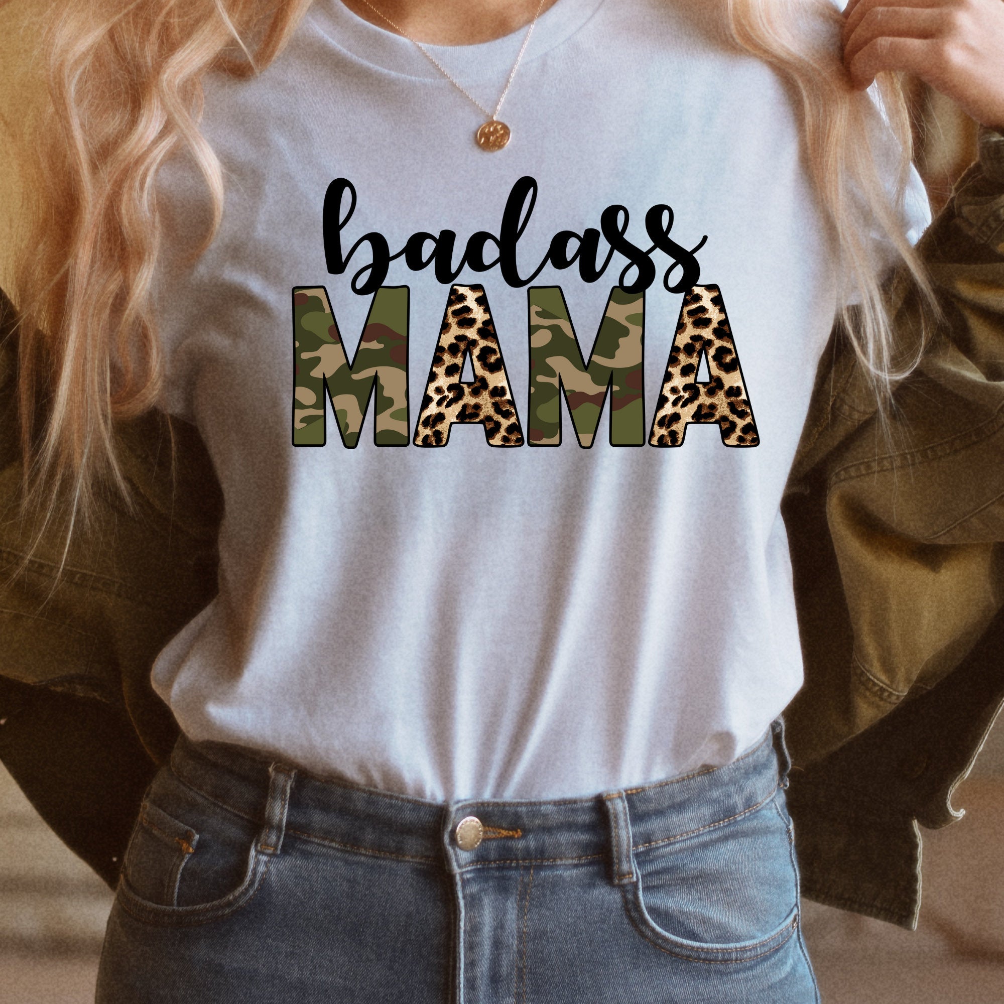 Badass Mama Camourflage Leopard Mom Mother’s Day Graphic Unisex T Shirt, Sweatshirt, Hoodie Size S – 5XL