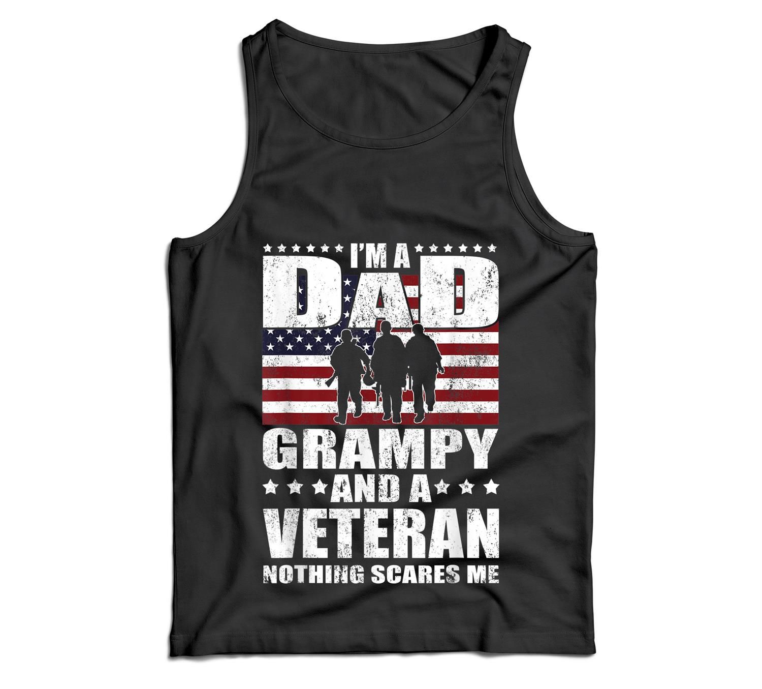 Mens I Am A Dad A Grampy And A Veteran Happy Fathers Day Men Tank Top