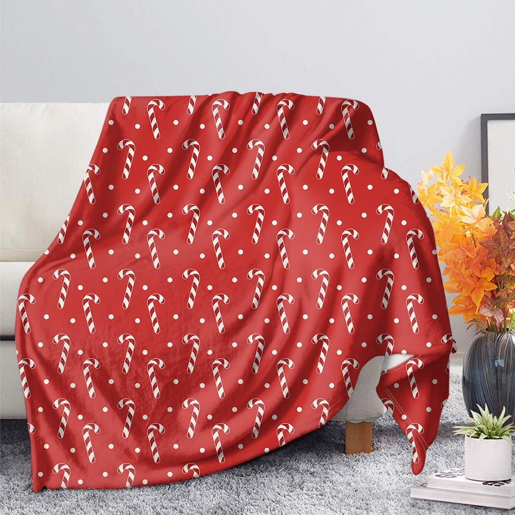 Candy Cane Polka Dot Pattern Print Blanket