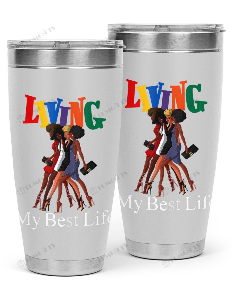 Afro Black Queens With Natural Hairstyle Stainless Steel Tumbler, Tumbler Cups For Coffee Or Tea, Great Gifts For Thanksgiving Birthday Christmas