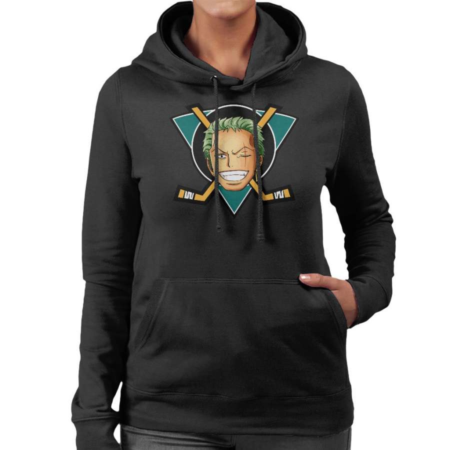 Roronoa Zoro Mighty Ducks One Piece Women’s Hooded Sweatshirt