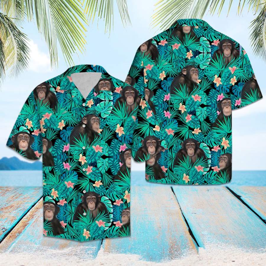 Chimpanzee Tropical Hawaiian Shirt Ha102053