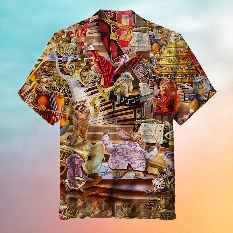 Animal Music Party Aloha Hawaiian Shirts For Men & For Women | Hw6728