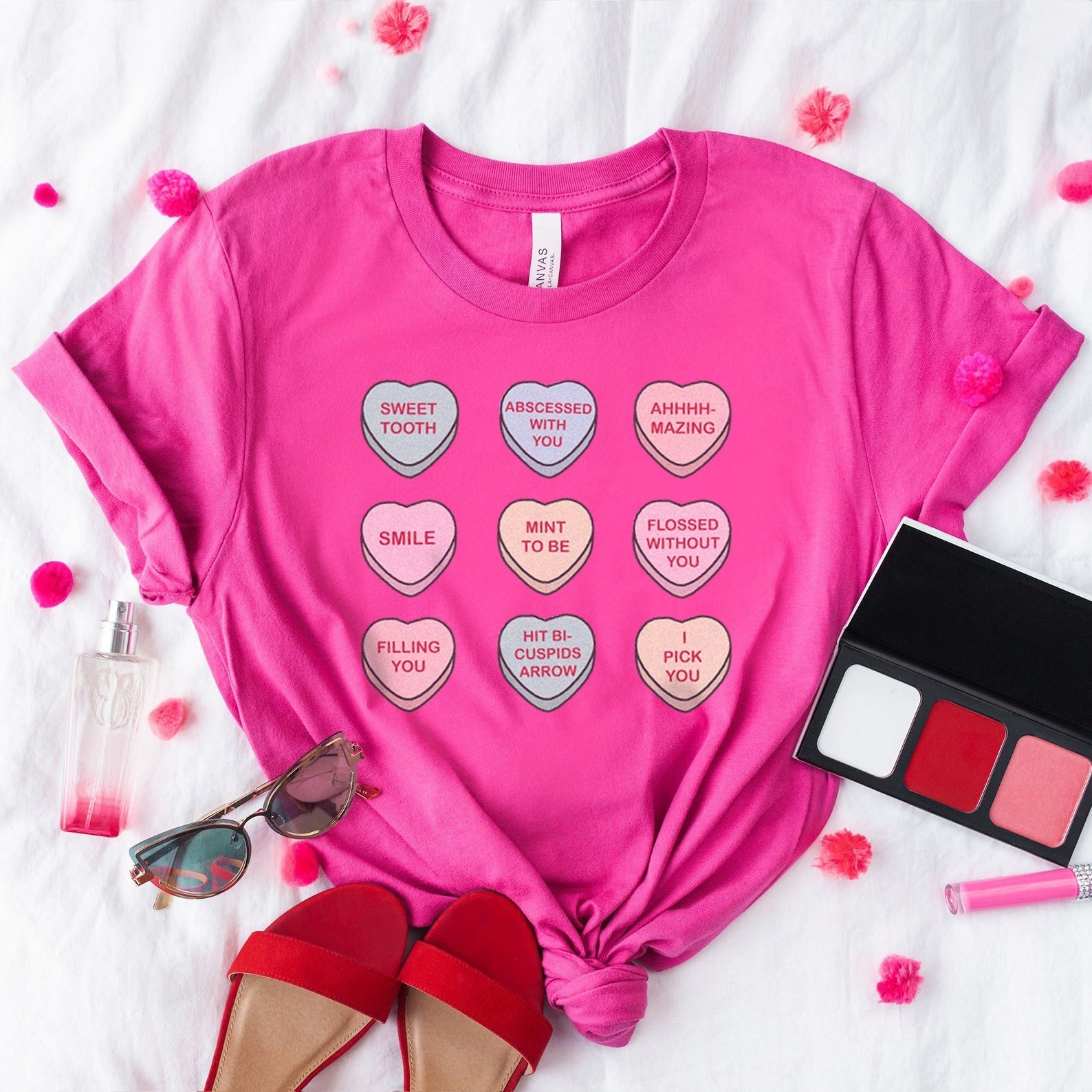 Valentine’s Day Dental T-shirt, Hearts Dental Hygienist Vday Shirt, Happy Valentines Day Tshirt, Dentist Office Assistant Gift