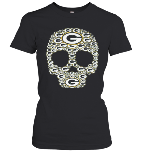 Skull Green Bay Packers Logo Women’S T-Shirt