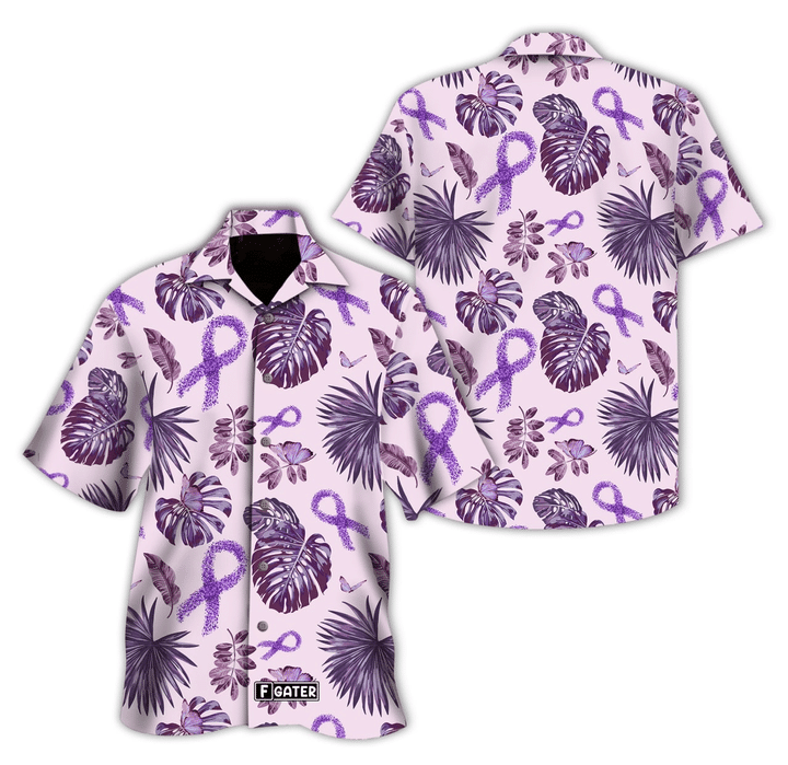 Alzheimer’S Awareness Ribbon Hawaiian Shirt | For Men & Women | Adult | Hw8213