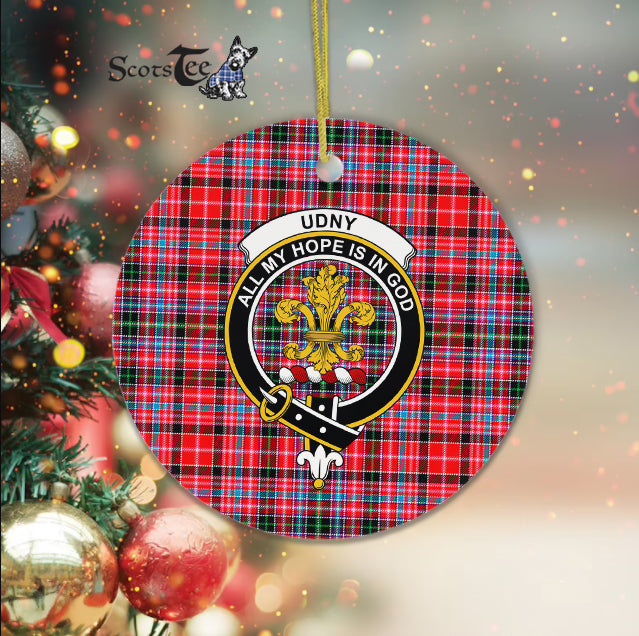 Udny Scottish Clan Plaid Ornament Gift. Christmas Tree Ornament Udny Clan Tartan Ornament Great Christmas Ornaments Gift